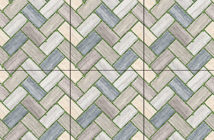 TL 01607 Ash Grey & Green 16 x 16 inch Matte Finish Vitrified Parking Floor Tile - 12 mm | Image 02