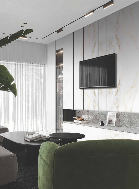 A Wardrobe cabinate application image of a R 448 White Acrylic Laminate of 1 mm with a High Gloss finish available at Material Depot in Bangalore