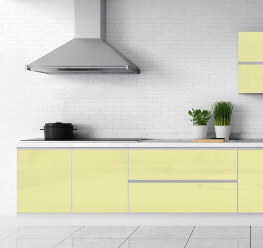 Pastels Mellow Tones Lemon Yellow 10.5 ft x 8.3 ft (3210x2550 mm) Laquered Glass - 4 mm| Image 1