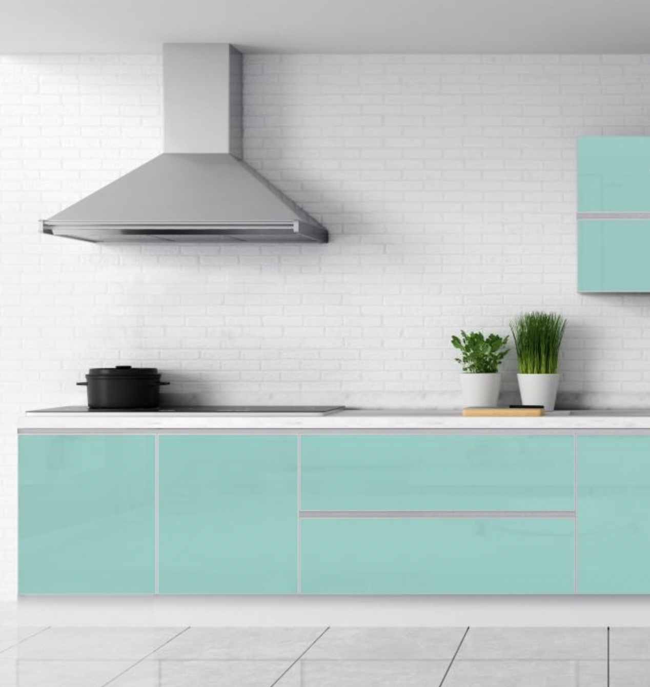 Classis Series Dolce Vita Sober Semi Tones Mint Green 10.5 ft x 8.3 ft (3210x2550 mm) Laquered Glass - 4 mm| Image 1