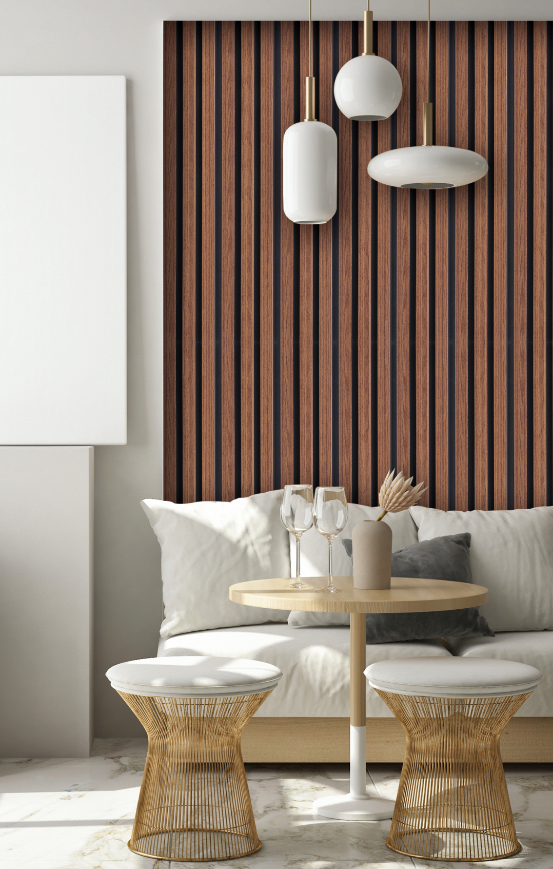 Product Application image of Brown CD 302 Wood look Panels in Living Room