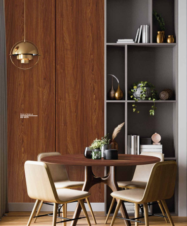 HG 4876 Ochre Walnut 8 ft x 4 ft High Gloss Finish Promica Laminate - 0.8 mm | Image 02