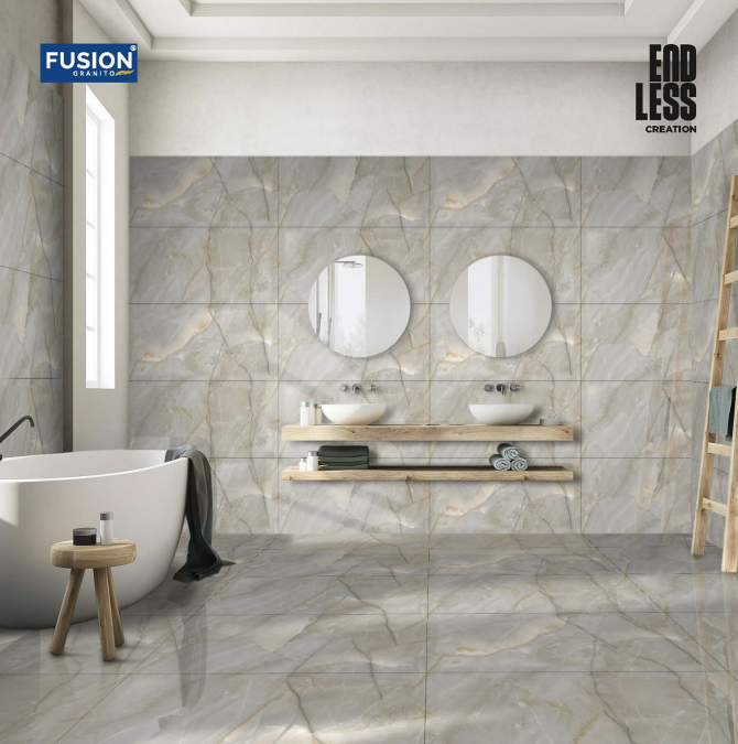 TL 02976 Cashew Beige 4 ft x 2 ft Glossy Finish GVT Vitrified Wall & Floor Tile - 9 mm| Image 2