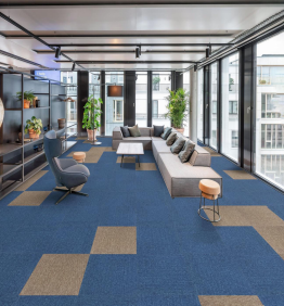 D 02 D 06 Persian Blue Golden Trace 500 mm x 500 mm Diva Series Modular Carpet Tile - 5 mm Image 01