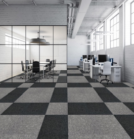 D 04 D 05 Charcoal Light Grey 500 mm x 500 mm Diva Series Modular Carpet Tile - 5 mm Image 01
