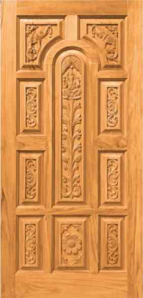 MPT 700 81x28 Inch 32 mm Frame African Wooden Teak Door - 32 mm | Image 01