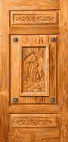 MPT 818 78x30 Inch 32 mm Frame Burma Wooden Teak Door - 30 mm | Image 01