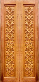 MPT DD 15 78x33 Inch 45 mm Frame Burma Teak Wood Double Door - 32 mm | Image 01