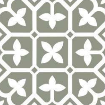 Moroccan Floor & Wall Tile TL 05440 Morissa Smoke Floral 1 ft x 1 ft Ceramic Matte Finish - 7.5 mm | Suitable for Living Room, Bedroom, Bathroom, Kitchen & Balcony | Image 1