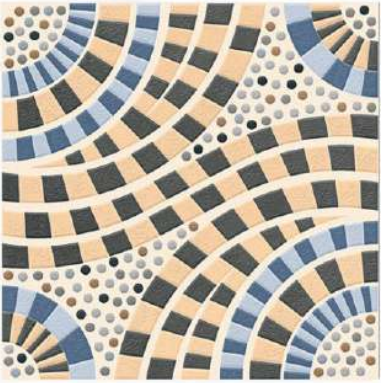 TL 00531 Cream & Blue 12 x 12 Inch Matte Finish Anti Skid Parking Vitrified Floor Tile - 9 mm| Image 1