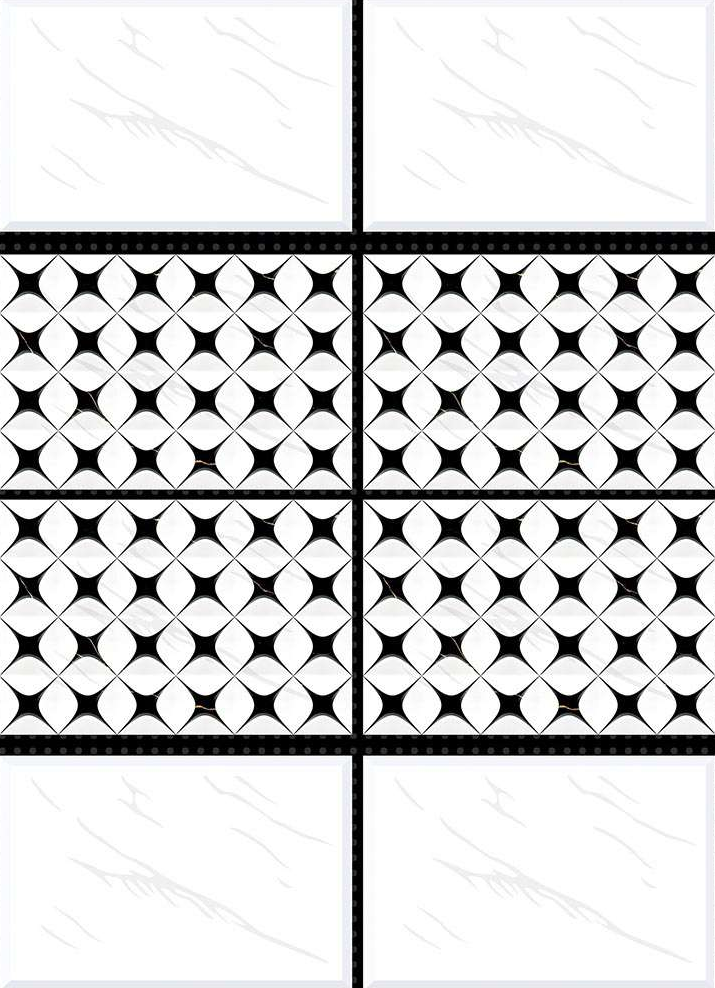 TL 01619 A Highlighter White & Black 18 x 12 inch Glossy Finish Ceramic Wall Tile - 6 mm | Image 02