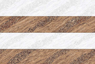 TL 01634 B Highlighter 2 Polar White & Brown 18 x 12 inch Glossy Finish Ceramic Wall Tile - 6 mm | Image 01