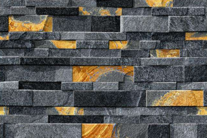 Sample Texture image of Black TL 01663 Stacked Stone look Tile