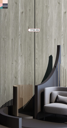 1734 HG Grey Pine 8 ft x 4 ft High Gloss Finish Laminate - 0.8 mm| Image 2