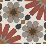 Floral Brown Decor Tiles Floor  Matte Multi colour | Image 1