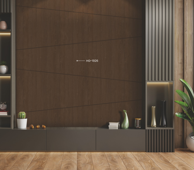 Decorative Laminates mm V001319 Fabart HG 1926 Cocoa Pin applied on a wardrobe cabinate with Brown finish available for sale at Material Depot in Bangalore