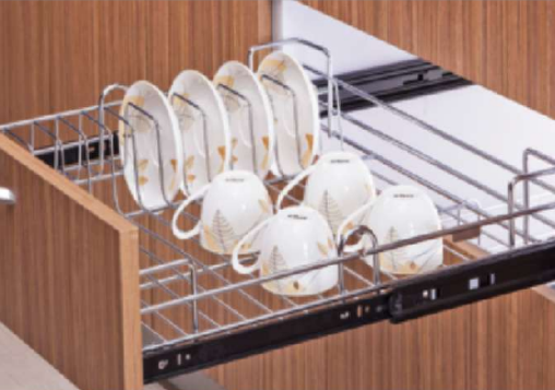 ECB15 20 Cup & Saucer Wire Basket (Inbuilt Partition) - 375x500x100 mm (15x20x4 Inch)| Image 1