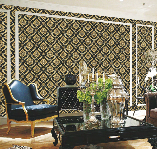 A close-up of a920041 | 10 Meter x 21 Inches Damask Look Wallpaper - 57.41 Sq. Ft.  available at Material Depot in Bangalore