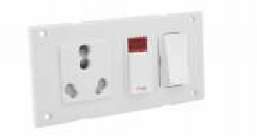 4031 White 16A Switch & Socket Combined Red Indicator & Fuse With Shutter (5 In 1)| Image 2