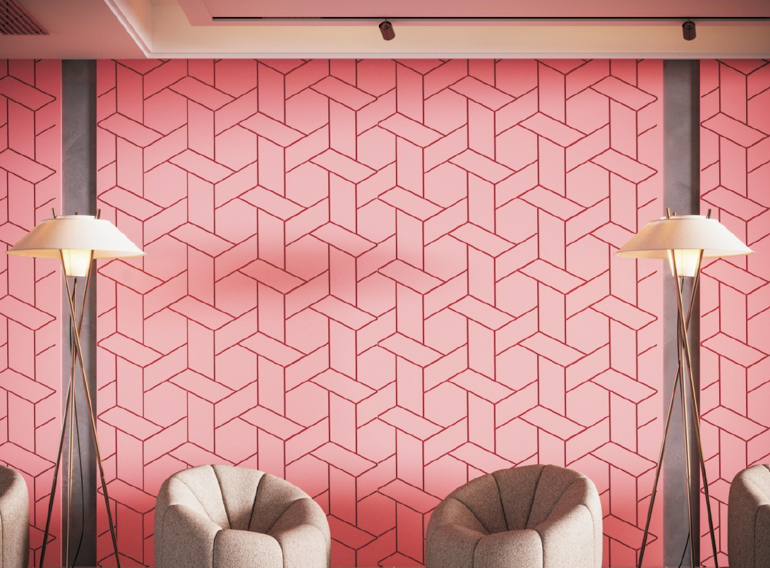 Patterned Finish Red Decorative Wall Panel/Panels | 8 ft x 4 ft - 8 mm | 2014 | Image 02