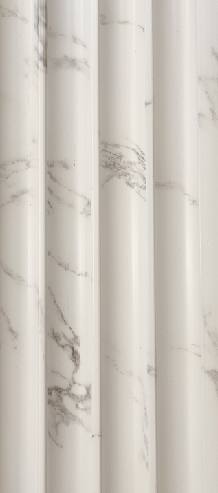 Marble Finish White Charcoal Louvers/Panels | 9.2 ft x 5 inch - 12 mm | CB 135 | Image 01