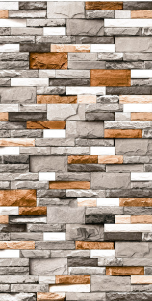 TL 01553 Dim Grey & Brown 12 x 18 Inch Sugar Finish Random High Depth Elevation Ceramic Wall Tile - 8 mm| Image 2