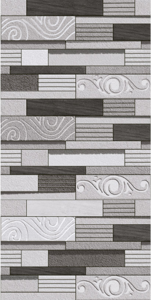 TL 01571 Grey 12 x 18 Inch Sugar Finish Random High Depth Elevation Ceramic Wall Tile - 8 mm| Image 2