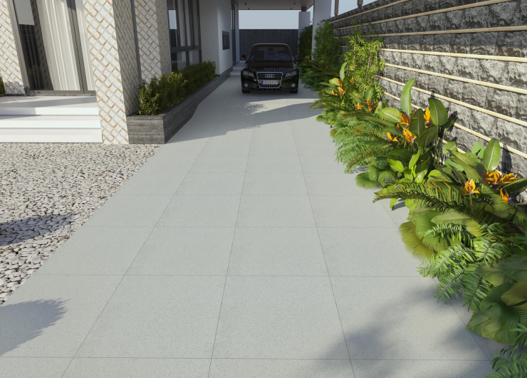 TL 00002 Polo Silver 600 x 600 mm Plain Look Matte Finish Anti Skid Outdoor Vitrified Parking Tile - 12 mm| Image 2