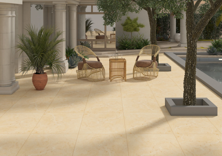TL 00006 Alaska Ivory 600 x 600 mm Punch Look Matte Finish Anti Skid Outdoor Vitrified Parking Tile - 12 mm| Image 2