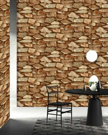 A close-up of a CG-04 Series WL41001 10 Meter x 20.86 Inches Stone look Wallpaper - 56.94 Sq. Ft.  available at Material Depot in Bangalore