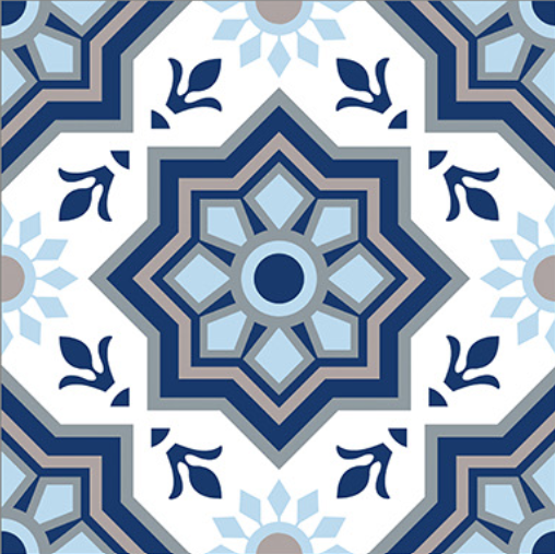 Moroccan Floor & Wall Tile TL 05054 Morissa Fez Illusion 1 ft x 1 ft Ceramic Matte Finish - 8 mm | Suitable for Living Room, Bedroom, Bathroom, Kitchen & Balcony | Image 1