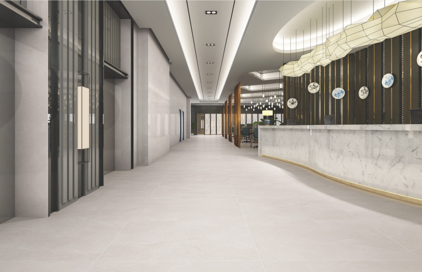 TL 03532 Spring Grey Glossy Finish 6 ft x 4 ft Endless Glazed Vitrified Floor Tile - 9 mm (Random 3) | Image 2