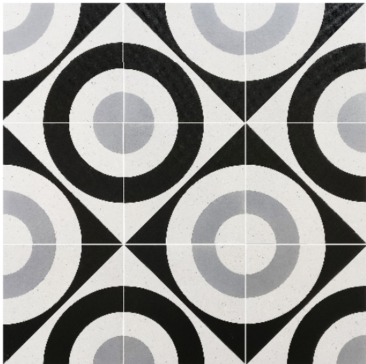 CFM2020005 Motif Series Pattern Grey 200x200 mm GVT Vitrified Colour Tile - 9 mm| Image 1