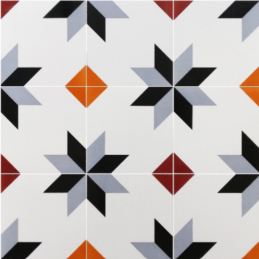 CFM2020007 Motif Series Passion Oxo 200x200 mm GVT Vitrified Colour Tile - 9 mm| Image 1
