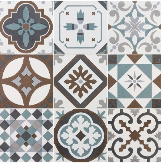 CFM2020012 Motif Series Feudal Azul 200x200 mm GVT Vitrified Colour Tile - 9 mm| Image 1
