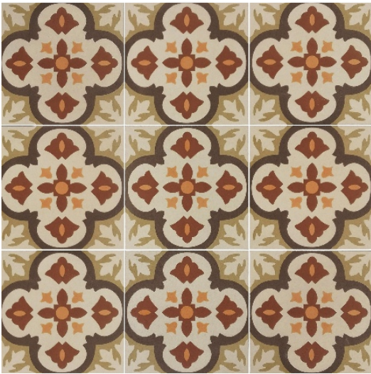 CFM2020026 Motif Series Vivere Brown 200x200 mm GVT Vitrified Colour Tile - 9 mm| Image 1