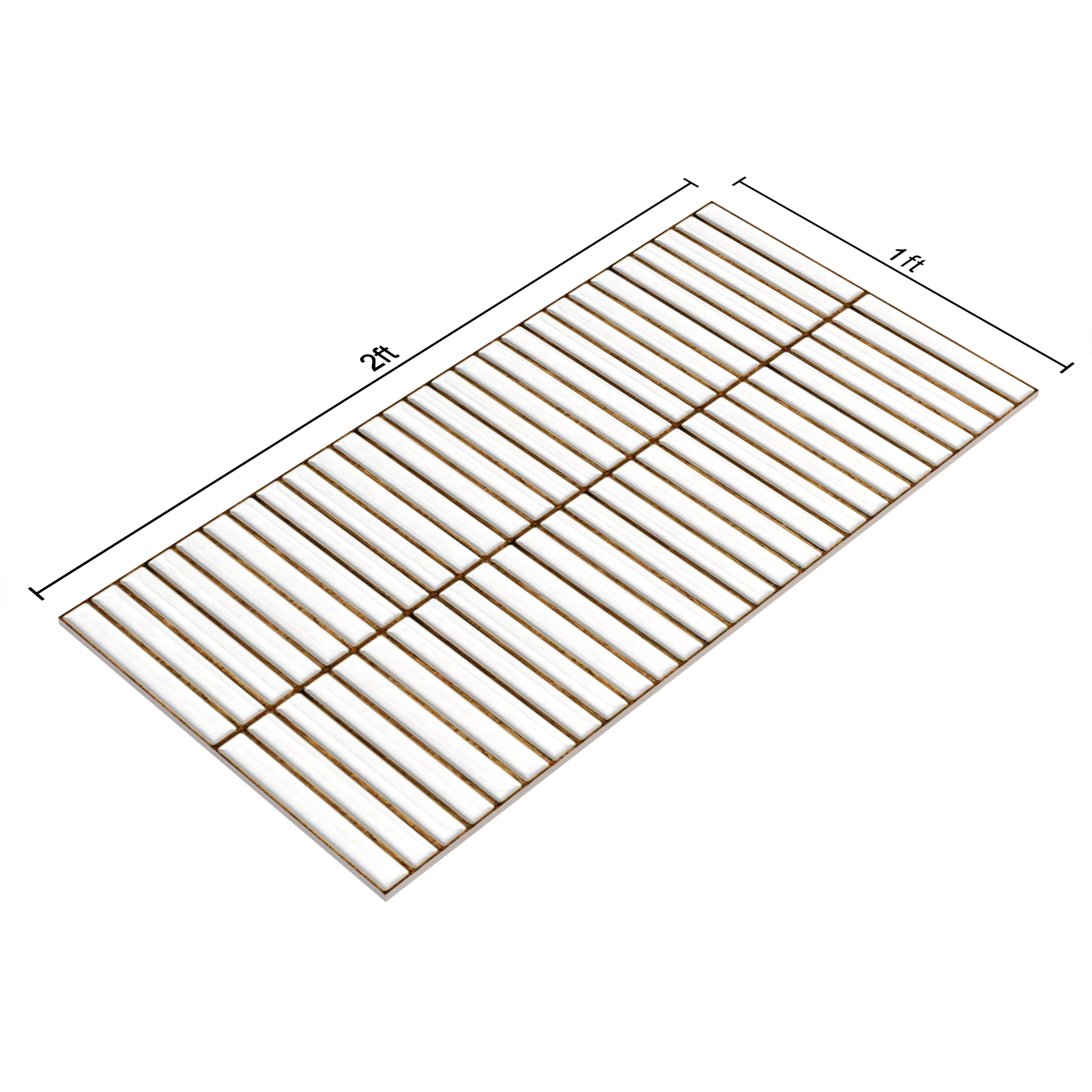 Faux Subway Wall Tile TL 05376 Miraq Kitkat Ice White 2 ft x 1 ft Ceramic Glossy Finish - 8 mm | Suitable For Kitchen, Bathroom Walls and Backsplashes | Image 4