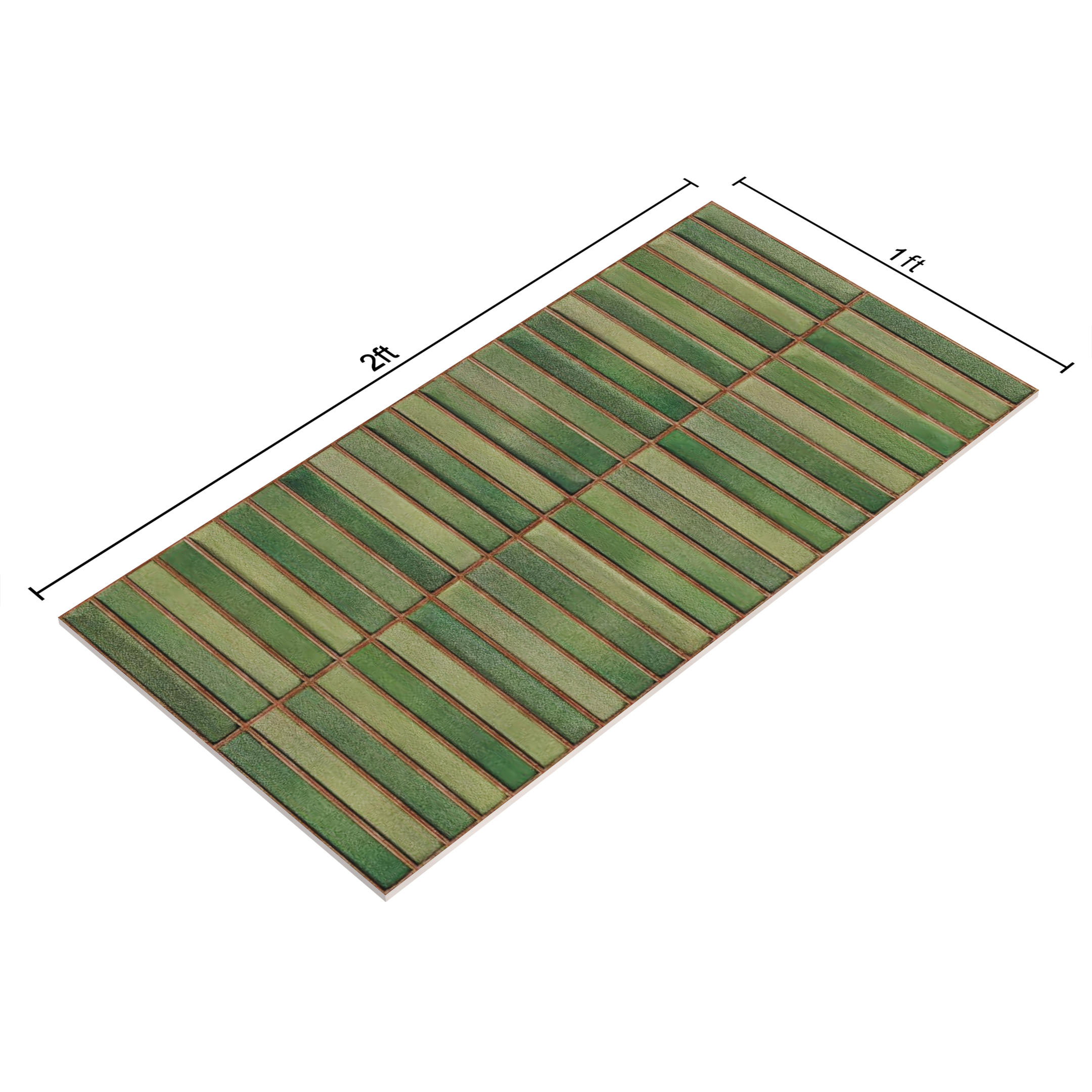 Faux Subway Wall Tile TL 05376 I Miraq Kitkat Forest Green 2 ft x 1 ft Ceramic Glossy Finish - 8 mm | Suitable For Kitchen, Bathroom Walls and Backsplashes | Image 4