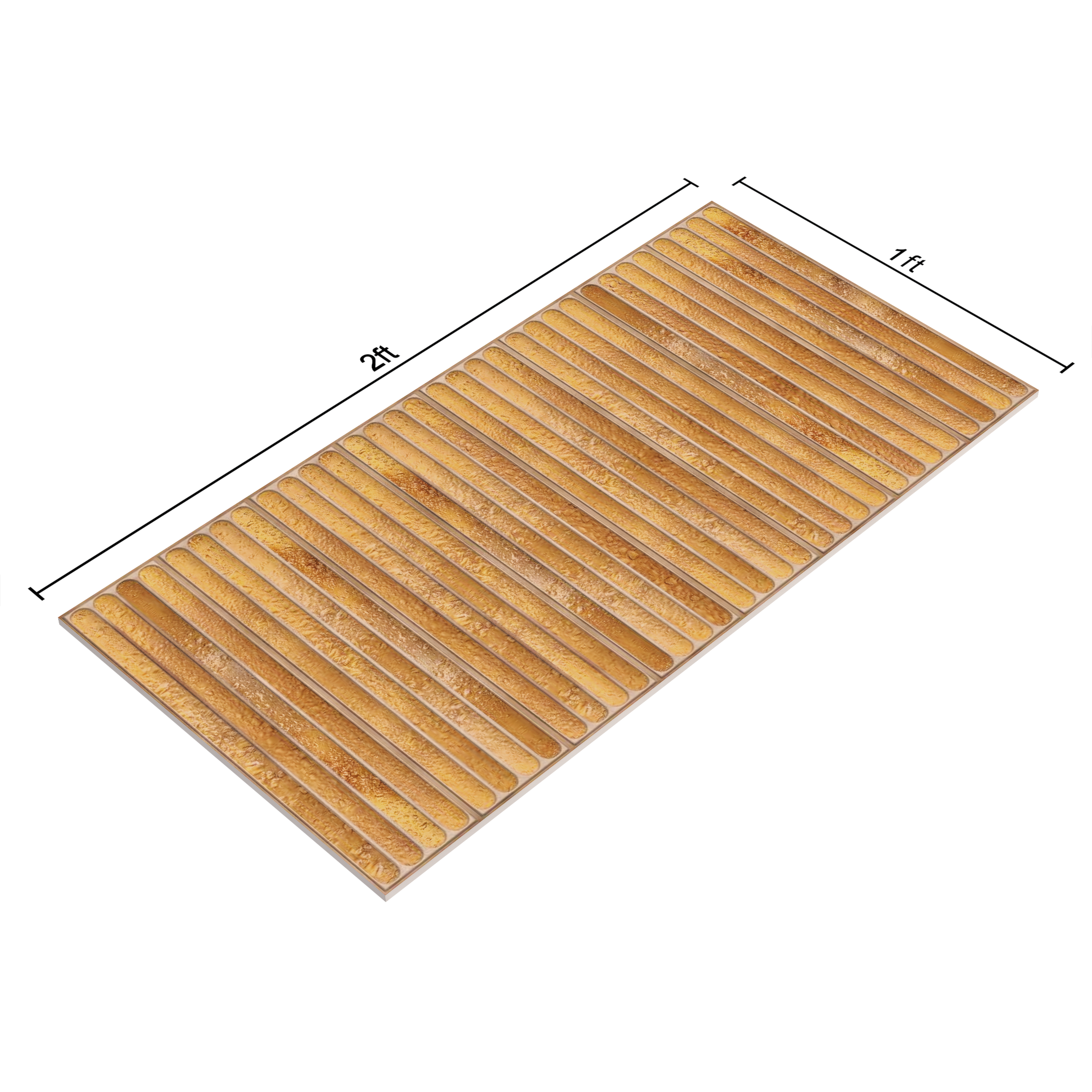 Faux Subway Wall Tile TL 05377 D Miraq Ripple Stripes Gold 2 ft x 1 ft Ceramic Glossy Finish - 8 mm | Suitable For Kitchen, Bathroom Walls and Backsplashes | Image 4
