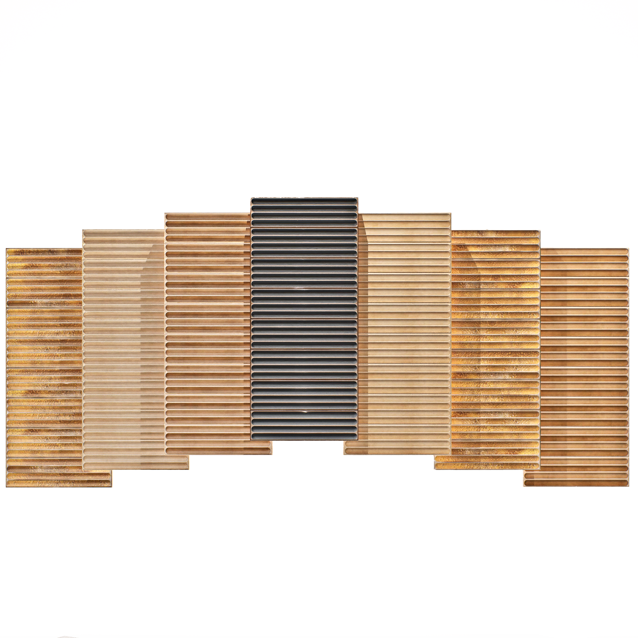 Faux Subway Wall Tile TL 05377 D Miraq Ripple Stripes Gold 2 ft x 1 ft Ceramic Glossy Finish - 8 mm | Suitable For Kitchen, Bathroom Walls and Backsplashes | Image 10