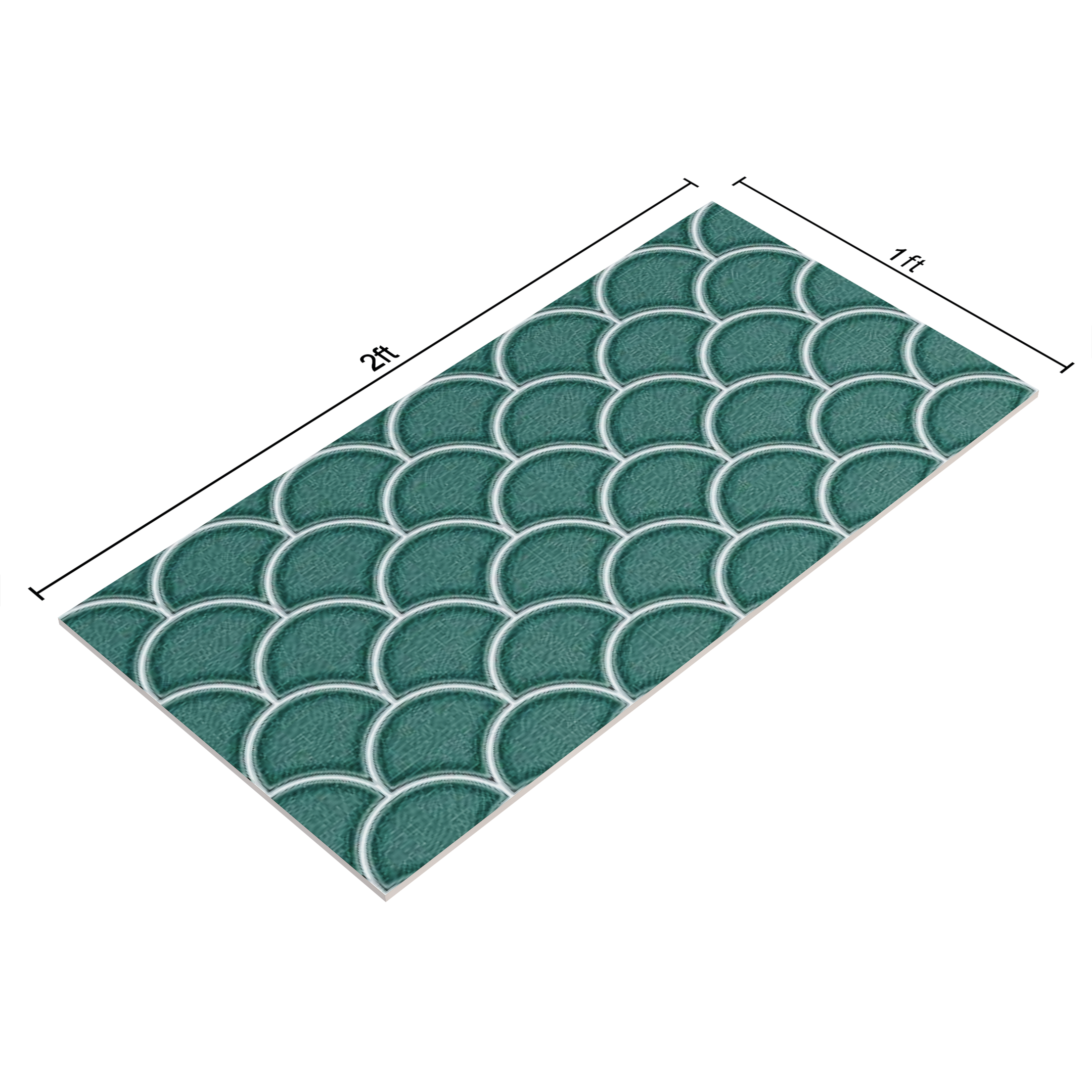 Faux Subway Wall Tile TL 05378 B Miraq Shellora Aqua 2 ft x 1 ft Ceramic Glossy Finish - 8 mm | Suitable For Kitchen, Bathroom Walls and Backsplashes | Image 4
