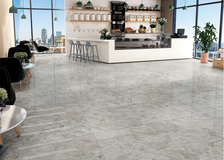 TL 03533 Grigio Glossy Finish 6 ft x 4 ft Glazed Vitrified Floor Tile - 9 mm | Image 2