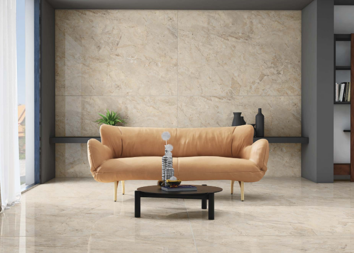 TL 03538 Brown Glossy Finish 6 ft x 4 ft Glazed Vitrified Floor Tile - 9 mm | Image 2