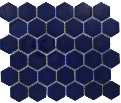 Subway Mosaic Wall Tile TL 05284 H Hexa Mosaico Marmo Azure 325.2 x 325.2 mm (Chip Size - 51.2x59.12 mm) Ceramic Glossy Finish - 8 mm | Suitable for Bathroom,Kitchen,Swimming Pool,Accent / Feature Walls | Image 1