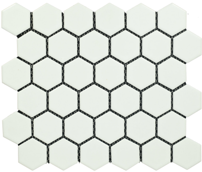 Subway Mosaic Wall & Floor Tile TL 05284 F Hexa Mosaico Marmo Blanca 325.2 x 325.2 mm (Chip Size - 51.2x59.12 mm) Ceramic Matte Finish - 8 mm | Suitable for Bathroom,Kitchen,Swimming Pool,Accent / Feature Walls | Image 1