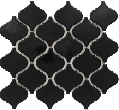 Subway Mosaic Wall Tile TL 05285 C Lantern Beacon Black 242 x 242 mm (Chip Size - 74x78 mm) Ceramic Glossy Finish - 8 mm | Suitable for Bathroom,Kitchen,Swimming Pool,Accent / Feature Walls | Image 1