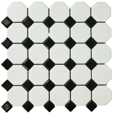 Subway Mosaic Wall Tile TL 05281 Octagone Ornate 292 x 292 mm (Chip Size - 56x56/23x23 mm) Ceramic Glossy Finish - 8 mm | Suitable for Bathroom,Kitchen,Swimming Pool,Accent / Feature Walls | Image 1