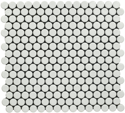 Subway Mosaic Wall Tile TL 05283 Penny Chiaro Cente 286 x 286 mm (Chip Size - 19 mm) Ceramic Glossy Finish - 8 mm | Suitable for Bathroom,Kitchen,Swimming Pool,Accent / Feature Walls | Image 1