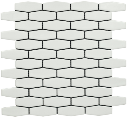 Subway Mosaic Wall Tile TL 05279 Diamond Hex Jewel Ice 307.5 x 307.5 mm (Chip Size - 29x75 mm) Ceramic Glossy Finish - 8 mm | Suitable for Bathroom,Kitchen,Swimming Pool,Accent / Feature Walls | Image 1