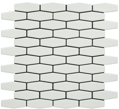 Subway Mosaic Wall & Floor Tile TL 05279 B Diamond Hex Jewel Ice 307.5 x 307.5 mm (Chip Size - 29x75 mm) Ceramic Matte Finish - 8 mm | Suitable for Bathroom,Kitchen,Swimming Pool,Accent / Feature Walls | Image 1